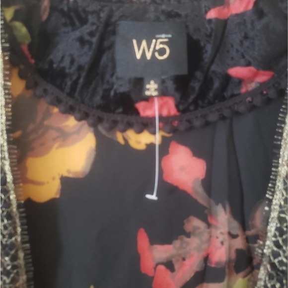 NEW! W5 Floral Burnout Velvet & Lace Open Kimono Top Small. - Picture 4 of 6
